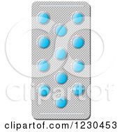 Clipart Of A Blister Pack Of Blue Pills Royalty Free Vector Illustration