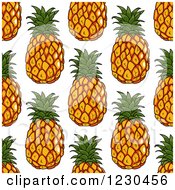 Poster, Art Print Of Seamless Happy Pineapple Pattern Background 2