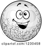 Clipart Of A Happy Golf Ball Royalty Free Vector Illustration