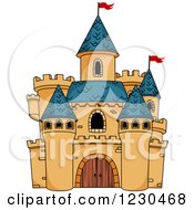 Poster, Art Print Of Castle With Blue Turrets