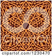Poster, Art Print Of Seamless Brown And Orange Arabic Or Islamic Design 6