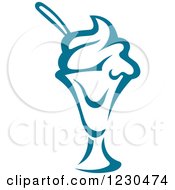Clipart Of Blue Ice Cream Royalty Free Vector Illustration