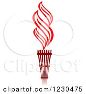Clipart Of A Flaming Red Torch 15 Royalty Free Vector Illustration