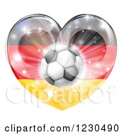 Poster, Art Print Of Reflective German Flag Heart And Soccer Ball
