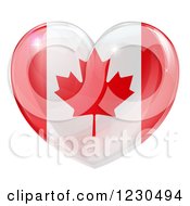 3d Reflective Canadian Flag Heart