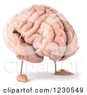 Clipart Of A 3d Brain Mascot Pouting Royalty Free Illustration by Julos