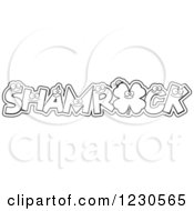 Clipart Of Outlined Leatters Forming The Word SHAMROCK With A Clover Royalty Free Vector Illustration