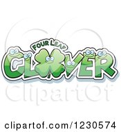 Poster, Art Print Of Green Leatters Forming The Word Clover With A Shamrock And Four Leaf Text