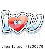 Poster, Art Print Of Happy Red Heart And Letters Forming I Love You