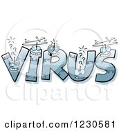 Clipart Of Robot Letters Forming The Word VIRUS Royalty Free Vector Illustration