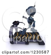 Poster, Art Print Of 3d Android Robot Exercising On A Treadmill 2