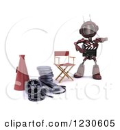3d Red Android Robot Movie Director