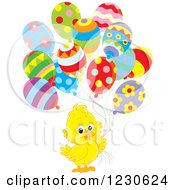Poster, Art Print Of Cute Chick With Party Balloons