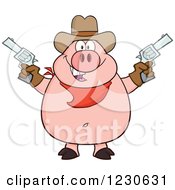 Poster, Art Print Of Shooting Cowboy Pig