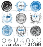 Clipart Of Vintage Labels With Sample Text Royalty Free Vector Illustration