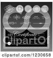 Poster, Art Print Of Grayscale Gift Certificate With Swirls And Seals 2