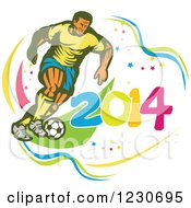 Soccer Player Kicking Over 2014 2