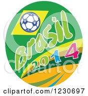 Poster, Art Print Of Soccer Ball With Brasil 2014 Text
