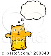 Clipart Of A Thinking Orange Cat Royalty Free Vector Illustration