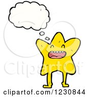 Clipart Of A Thinking Star Royalty Free Vector Illustration
