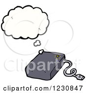 Clipart Of A Thinking Hard Drive Royalty Free Vector Illustration by lineartestpilot