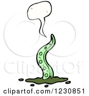 Clipart Of A Talking Tentacle Royalty Free Vector Illustration