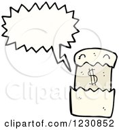 Clipart Of A Talking Bill Royalty Free Vector Illustration by lineartestpilot