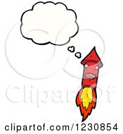 Clipart Of A Thinking Rocket Royalty Free Vector Illustration