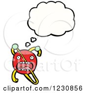 Clipart Of A Thinking Atom Royalty Free Vector Illustration by lineartestpilot