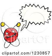 Clipart Of A Talking Atom Royalty Free Vector Illustration
