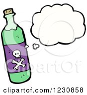 Clipart Of A Thinking Bottle Of Poison Royalty Free Vector Illustration by lineartestpilot