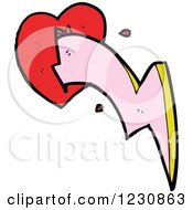 Clipart Of A Heart With A Bolt Royalty Free Vector Illustration