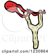 Clipart Of A Sling Shot Royalty Free Vector Illustration