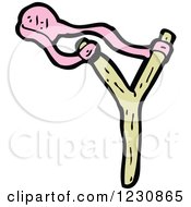 Clipart Of A Sling Shot Royalty Free Vector Illustration by lineartestpilot