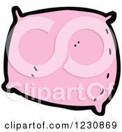 Clipart Of A Pink Pillow Royalty Free Vector Illustration by lineartestpilot