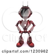 Poster, Art Print Of 3d Red Android Robot With His Hands On His Hips