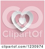 Clipart Of A Happy Valentines Day Greeting With Pink And White Hearts And Dots Royalty Free Vector Illustration