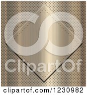 Poster, Art Print Of 3d Brushed Gold Plaque Over Perforated Metal