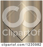 3d Brushed Gold Plaque Over Perforated Metal