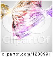 Poster, Art Print Of Colorful Abstract Twisting Wave Over Gray