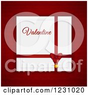 Poster, Art Print Of Red Bow With A Valentine Card Over Red