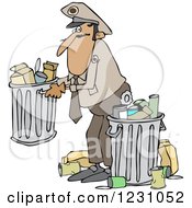 Poster, Art Print Of Man Picking Up A Garbage Can