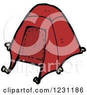 Clipart Of A Red Tent Royalty Free Vector Illustration