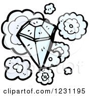 Clipart Of A Dusty Diamond Royalty Free Vector Illustration by lineartestpilot