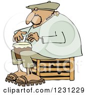 Poster, Art Print Of Indian Man Sitting On A Crate And Playing A Drum