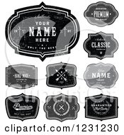 Poster, Art Print Of Distressed Black And Gray Labels With Sample Text