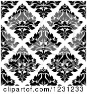 Poster, Art Print Of Seamless Black And White Arabesque Damask Background Pattern 9