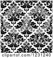 Poster, Art Print Of Seamless Black And White Arabesque Damask Background Pattern 11