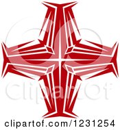 Clipart Of A Red Cross 11 Royalty Free Vector Illustration