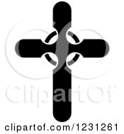 Clipart Of A Black And White Christian Cross 24 Royalty Free Vector Illustration